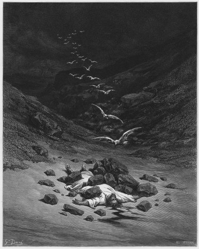 Acán apedreado de Gustave Dore